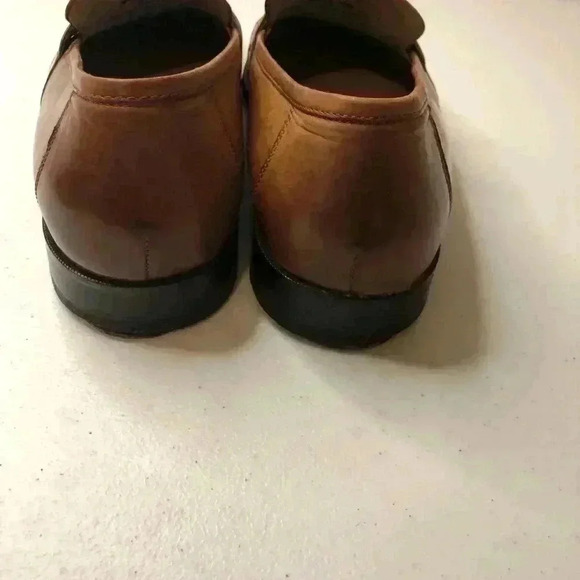 Johnston and Murphy Mens 10M Honey Tan Speckled Slip on Tasseled Leather Loafers - Picture 10 of 10